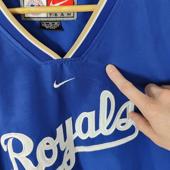 Vintage Kansas City Royals Nike Center Swoosh Pullover Jacket Men XL Y2K MLB - Picture 7 of 8